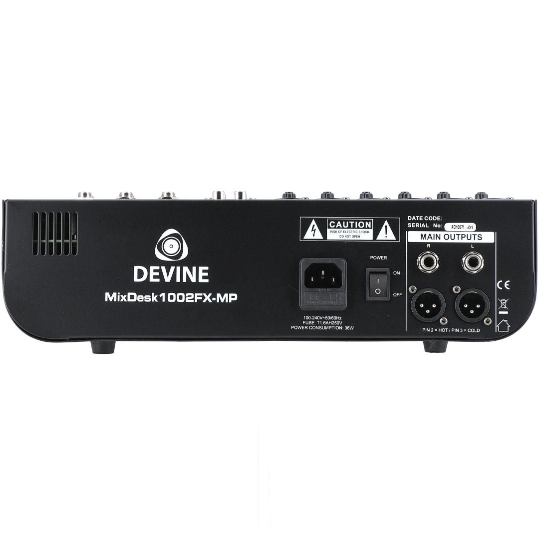 Devine MixDesk 1002FX-MP 10-kanaals mixer met FX en mediaspeler