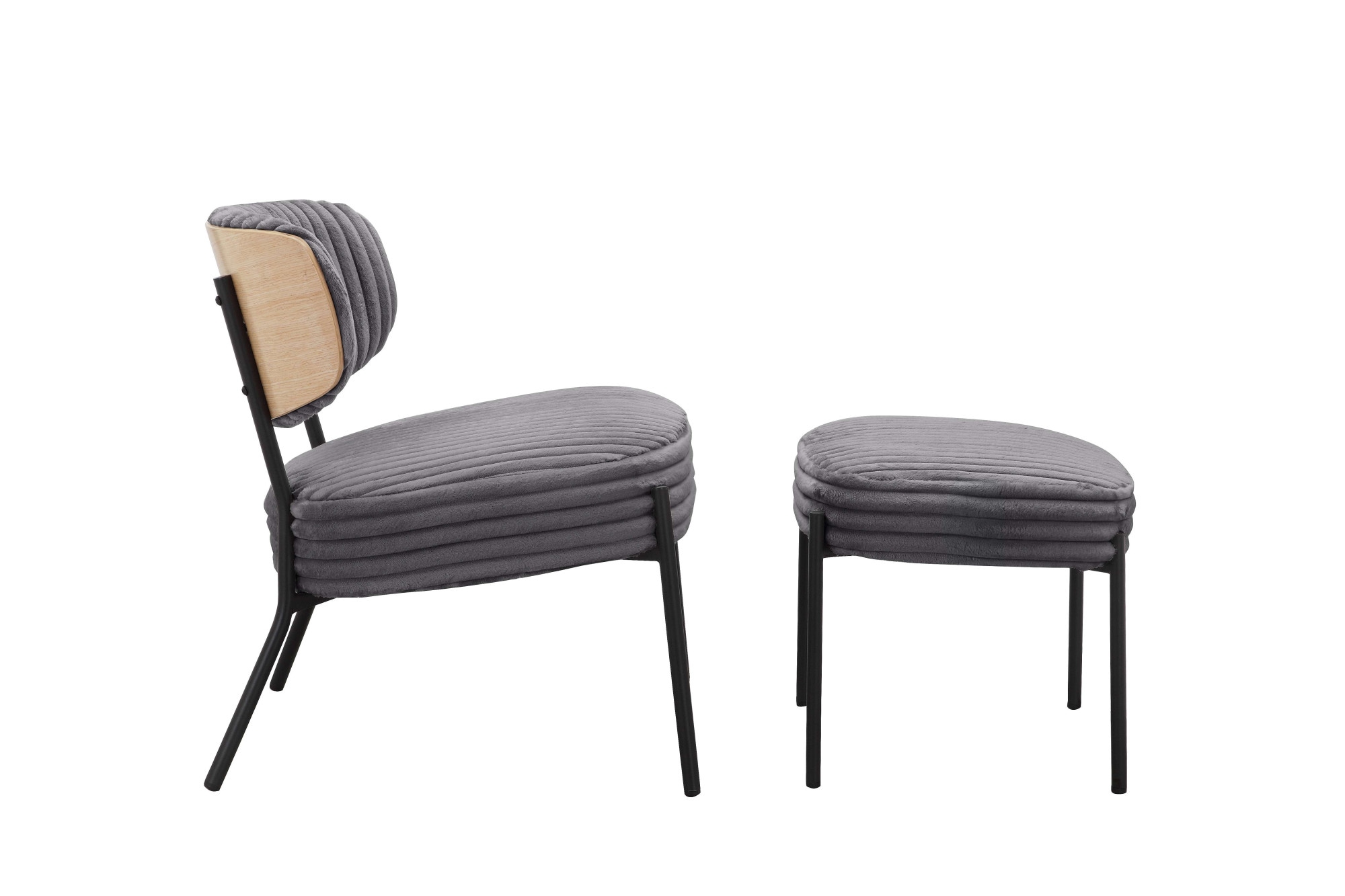 Home affaire Loungesessel »Lovberg in Cord und Easycare-Bezug« eleganter Sessel mit Hocker