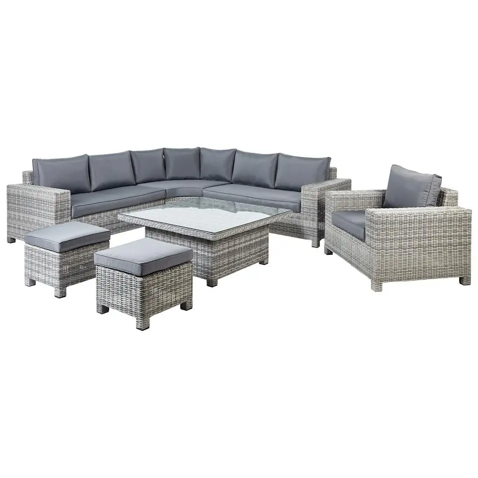 TEGLIO - Loungeset 9-zits - Grijs - Kunstrotan