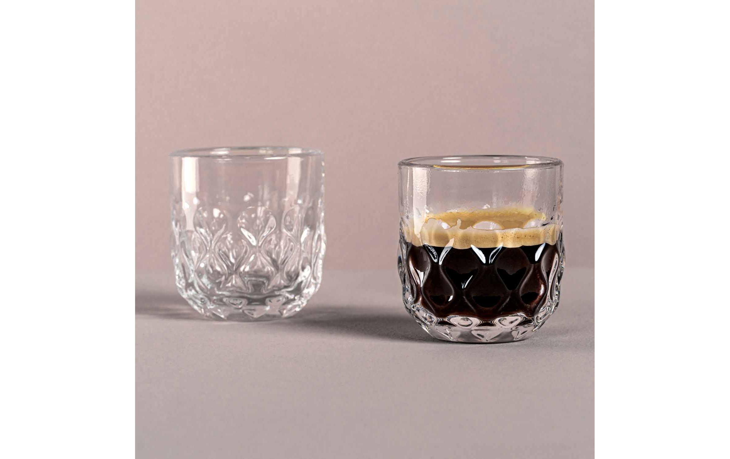 Cappuccino Becher Gocce 2 60 ml, 2 Stück, TransparentCappuccino-/Kaffeetasse für Heissgetränke