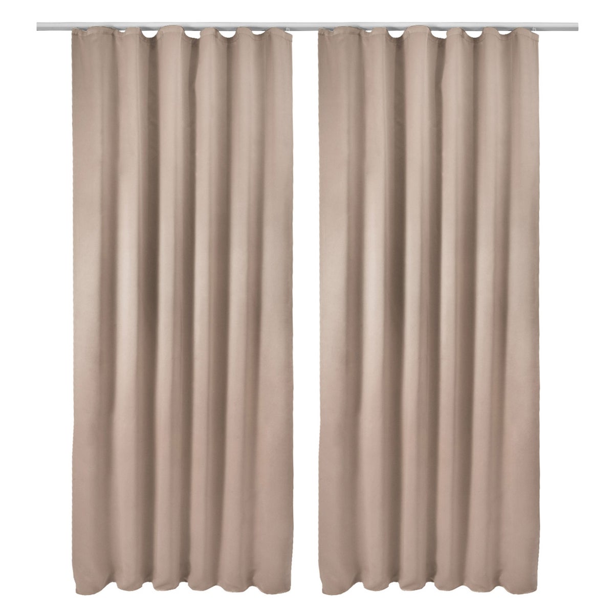 Beautissu Amelie BK gordijn met gerimpelde band 140x245cm Zand (set van 2)