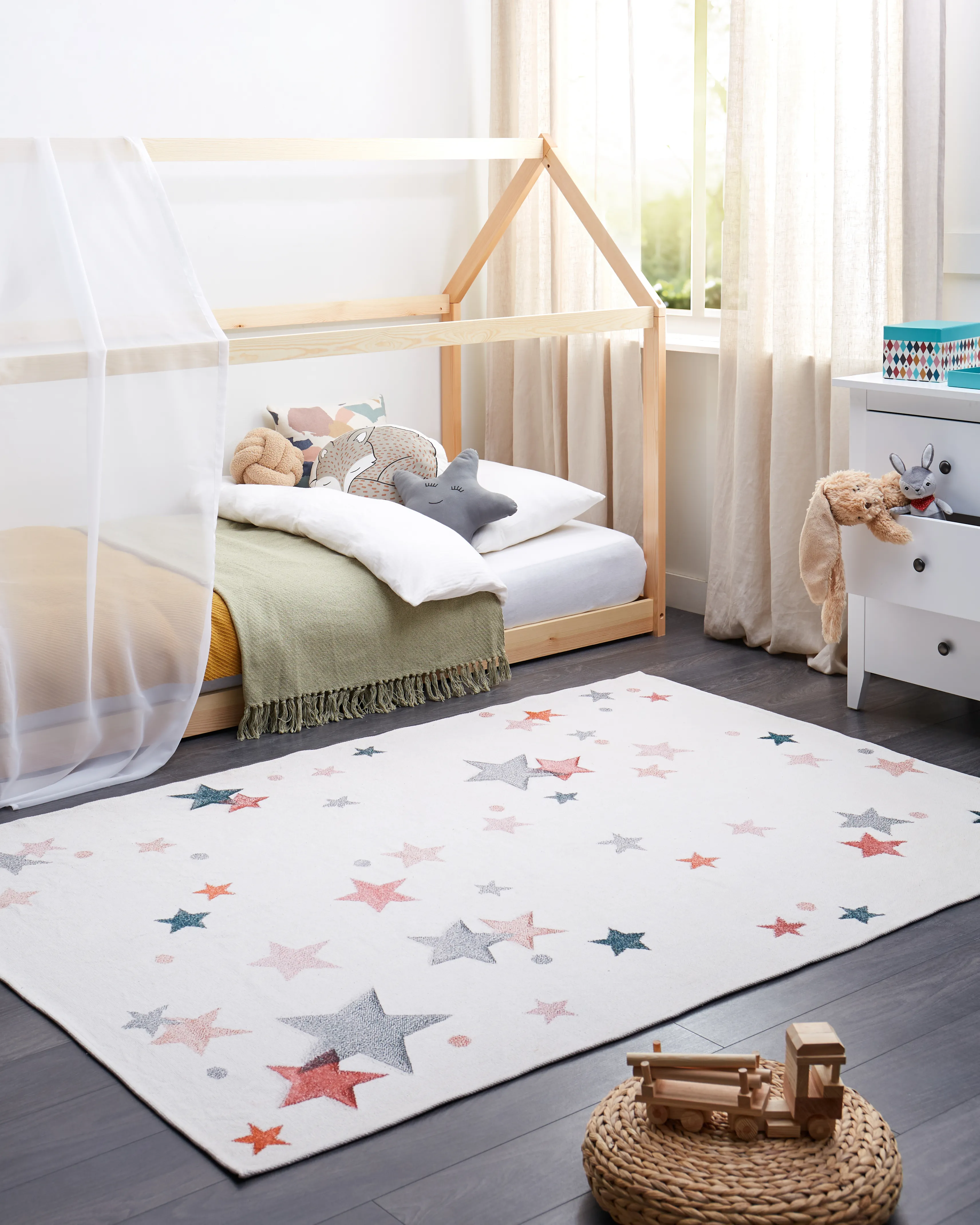 Kindervloerkleed ALPOUD Wit 140 x 200 cm Katoen