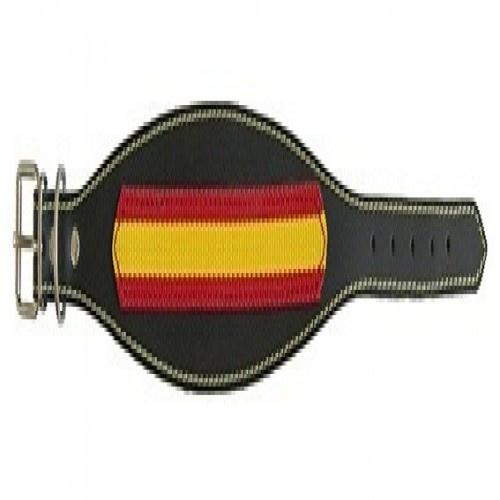 Coleira com a bandeira espanhola para galgos, vermelha e amarela.