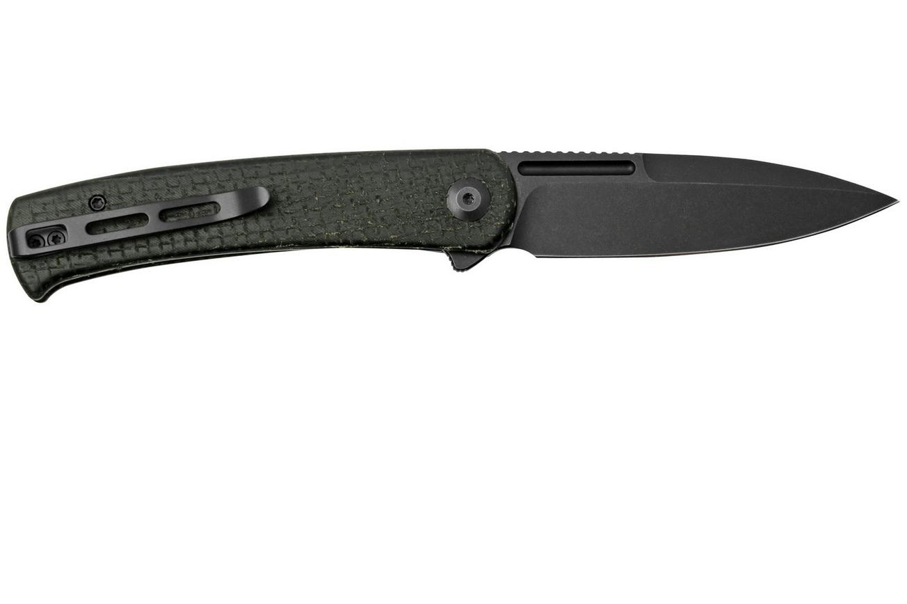 CIVIVI Caetus C21025C-2 Black Burlap Micarta, Black Stonewashed, zakmes