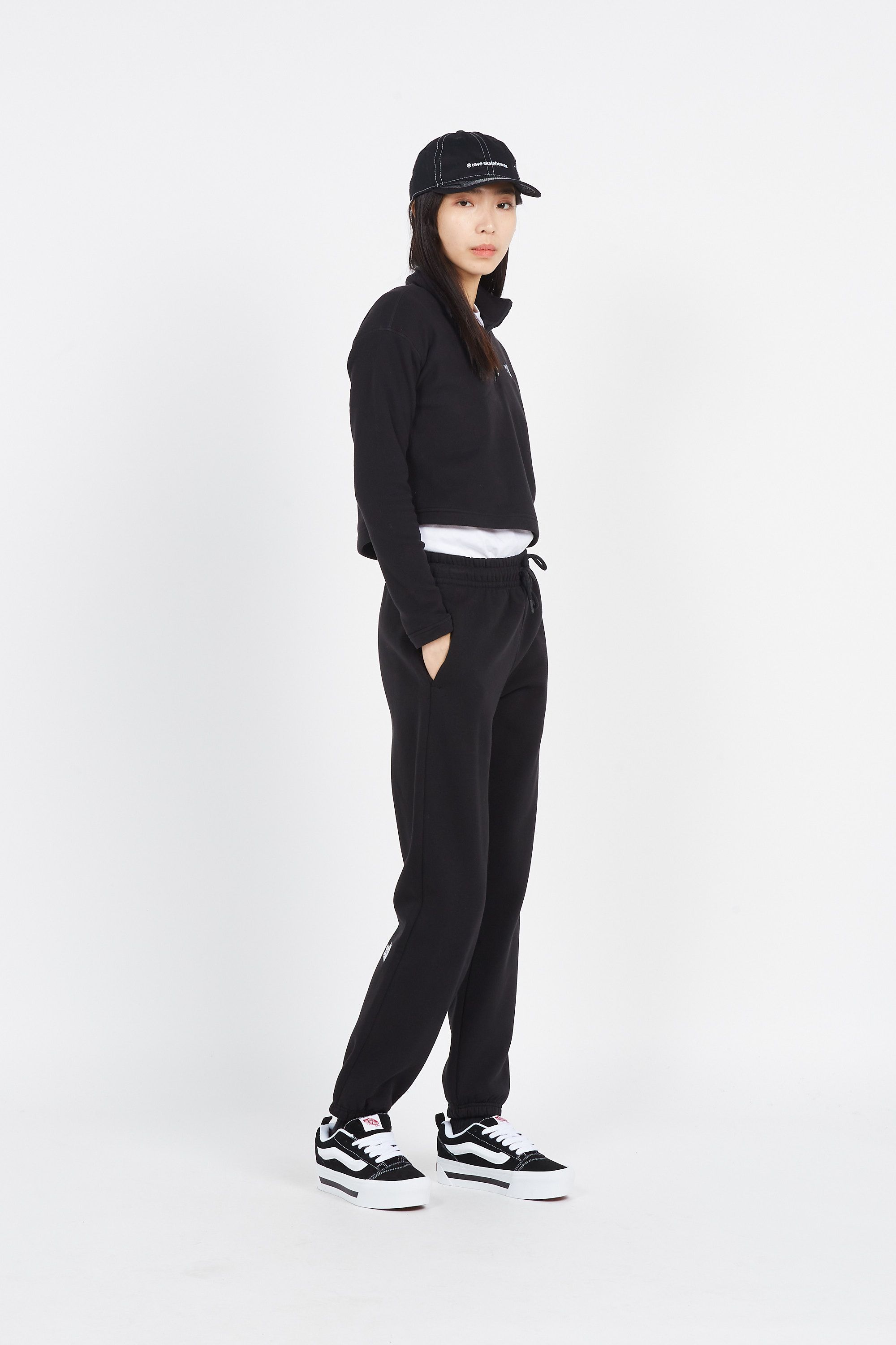 THE NORTH FACE Sweatshirt W 100 GLACIER CROPPED 1/4 ZIP Noir