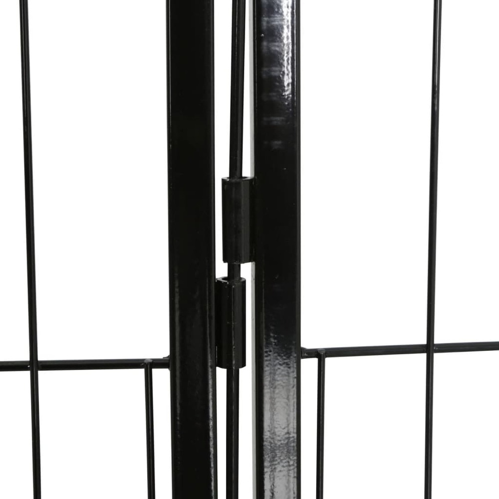 Enclos d'extérieur avec porte pour animaux de compagnie noir
