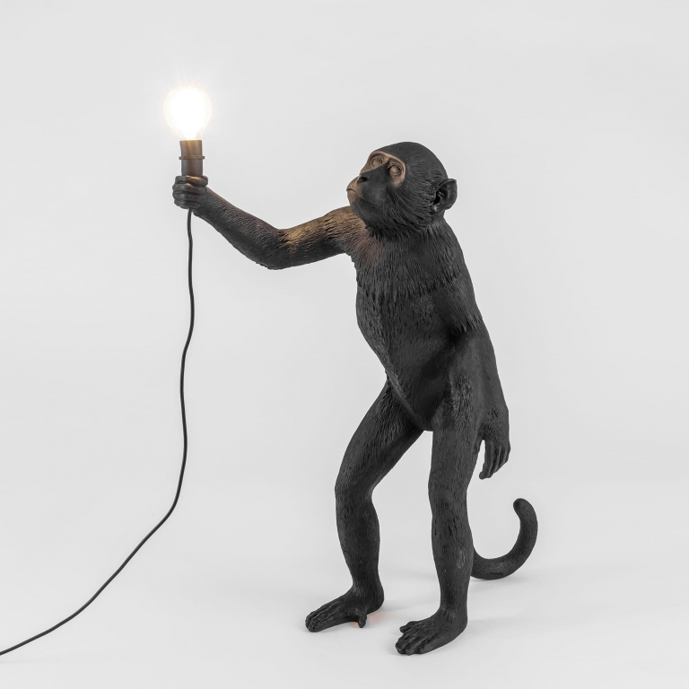 Seletti Monkey Standing Outdoor vloerlamp zwart