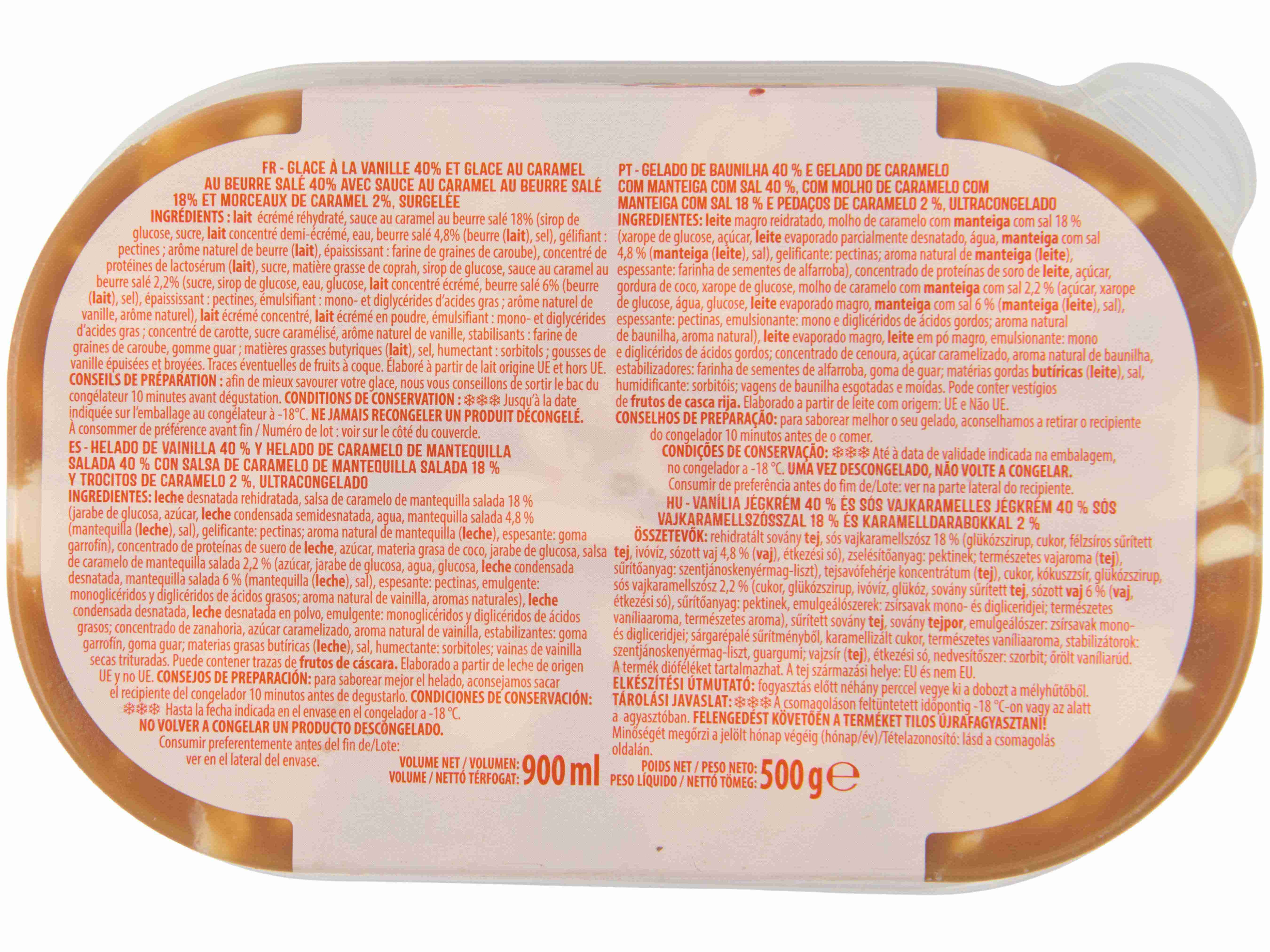 GELADO AUCHAN CARAMELO SALGADO 900ML
