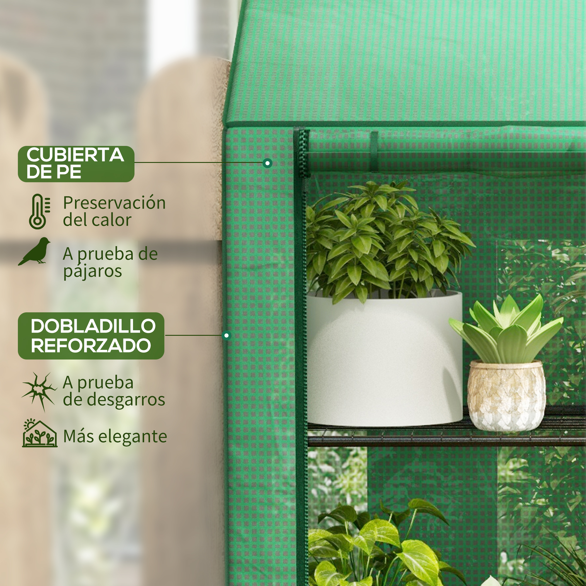 Estufa de jardim Outsunny Green