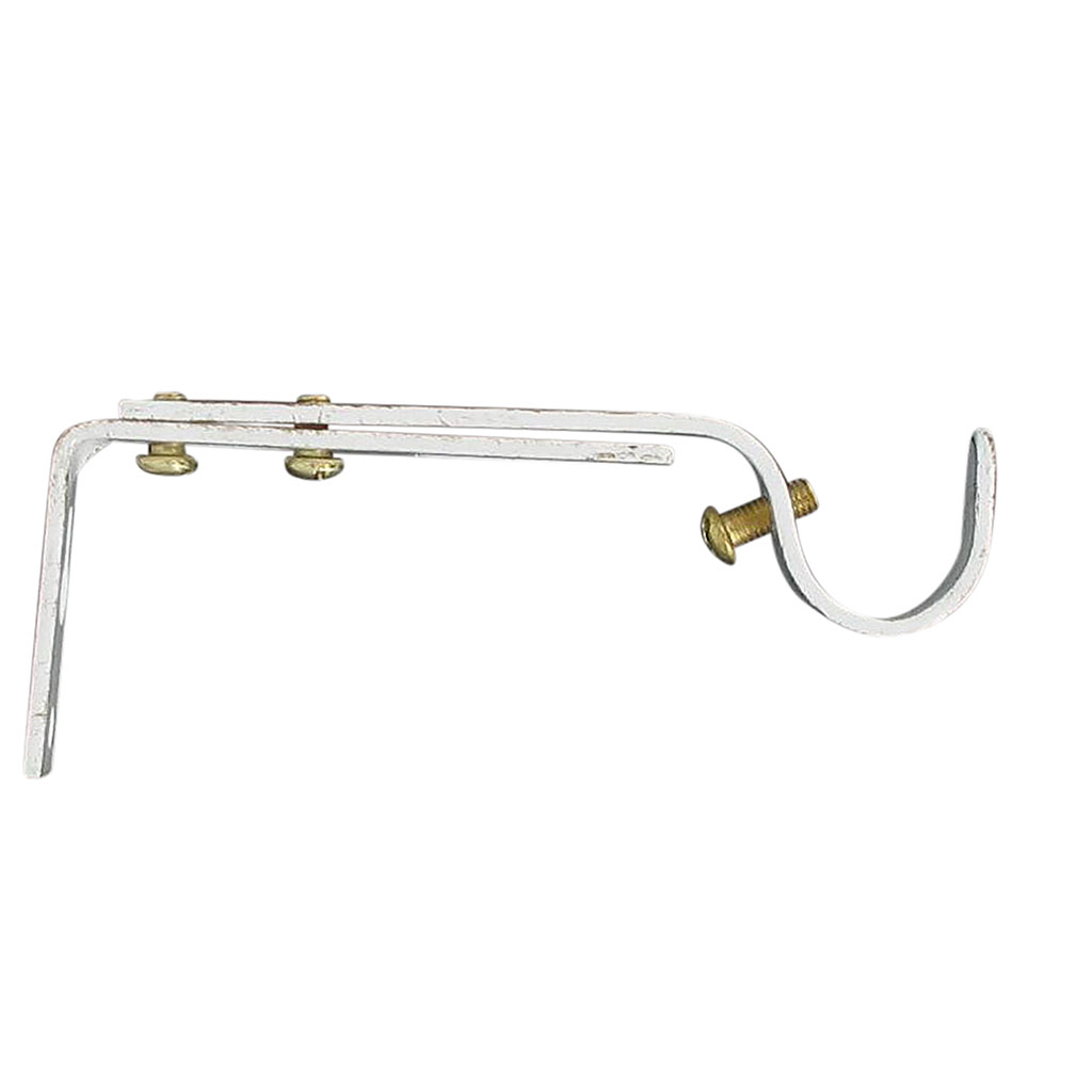 Lot de 2 supports tringle rideau extensibles gouttière blanc or D 20mm