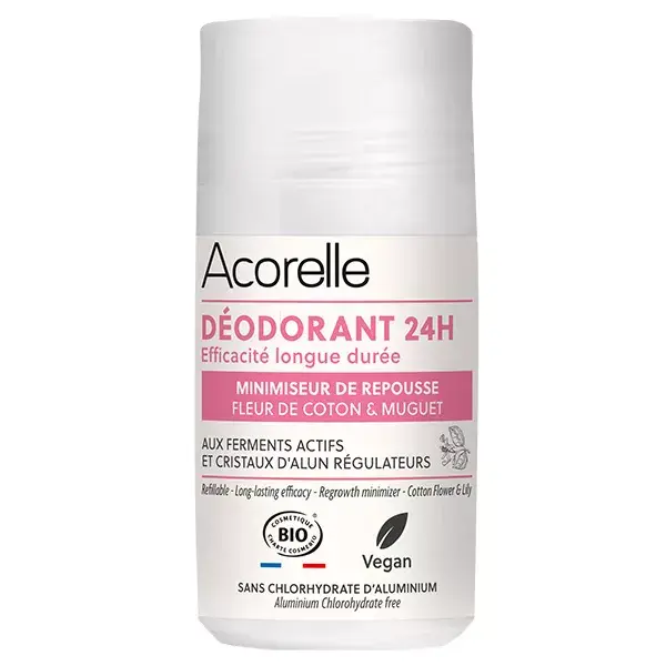 Desodorante roll-on Acorelle 24 horas com minimização do crescimento de pelos, 50ml