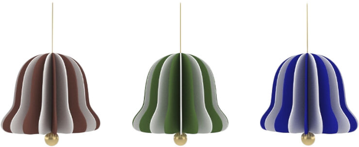OYOY Living Design Juleklokke Papirornament - Pak af 3 Nutmeg / green / blue