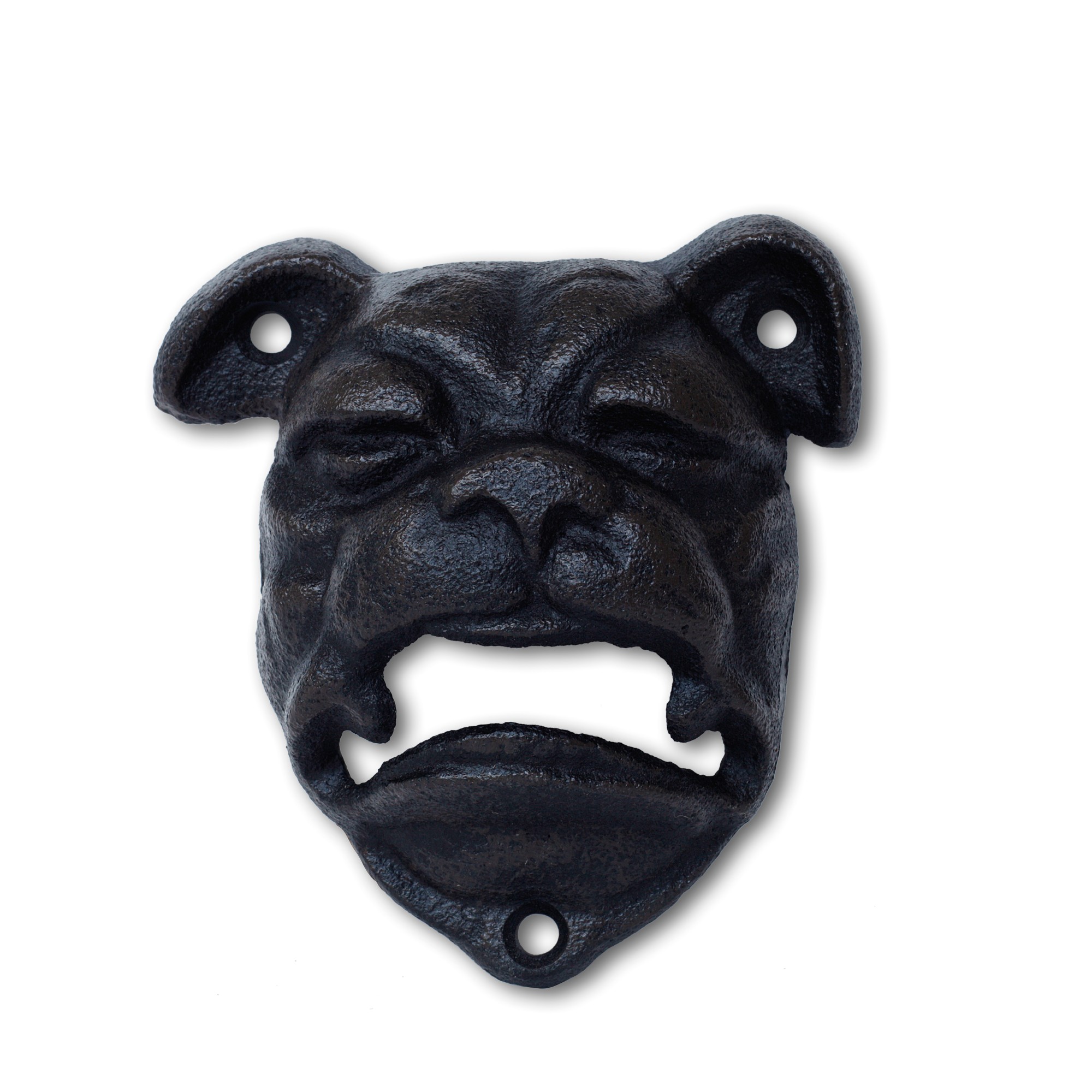 Flaschenöffner 'Bulldog', schwarz, T 4 cm, B 9,5 cm, H 10,5 cm zu 5,80