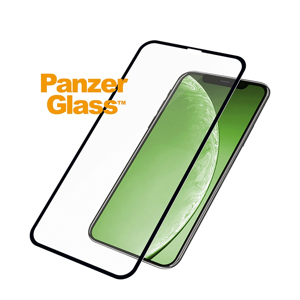 iPhone 11 / iPhone Xr Panzer Glas Displayschutz Case Friendly mit Rahmen (2665) - Schwarz