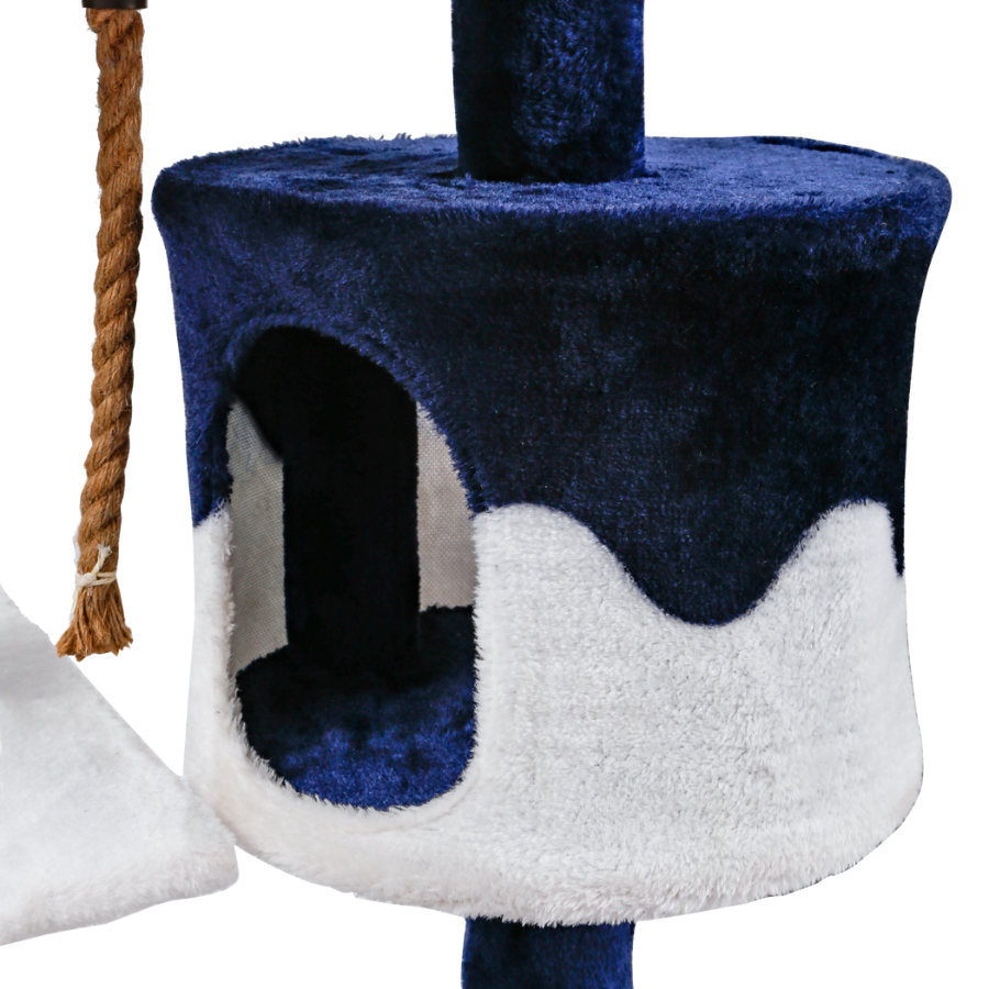 Arranhador para Gatos Nobleza - Dimensões: 60 * 56,5 * 111,5 cm, Cor: Branco/Azul