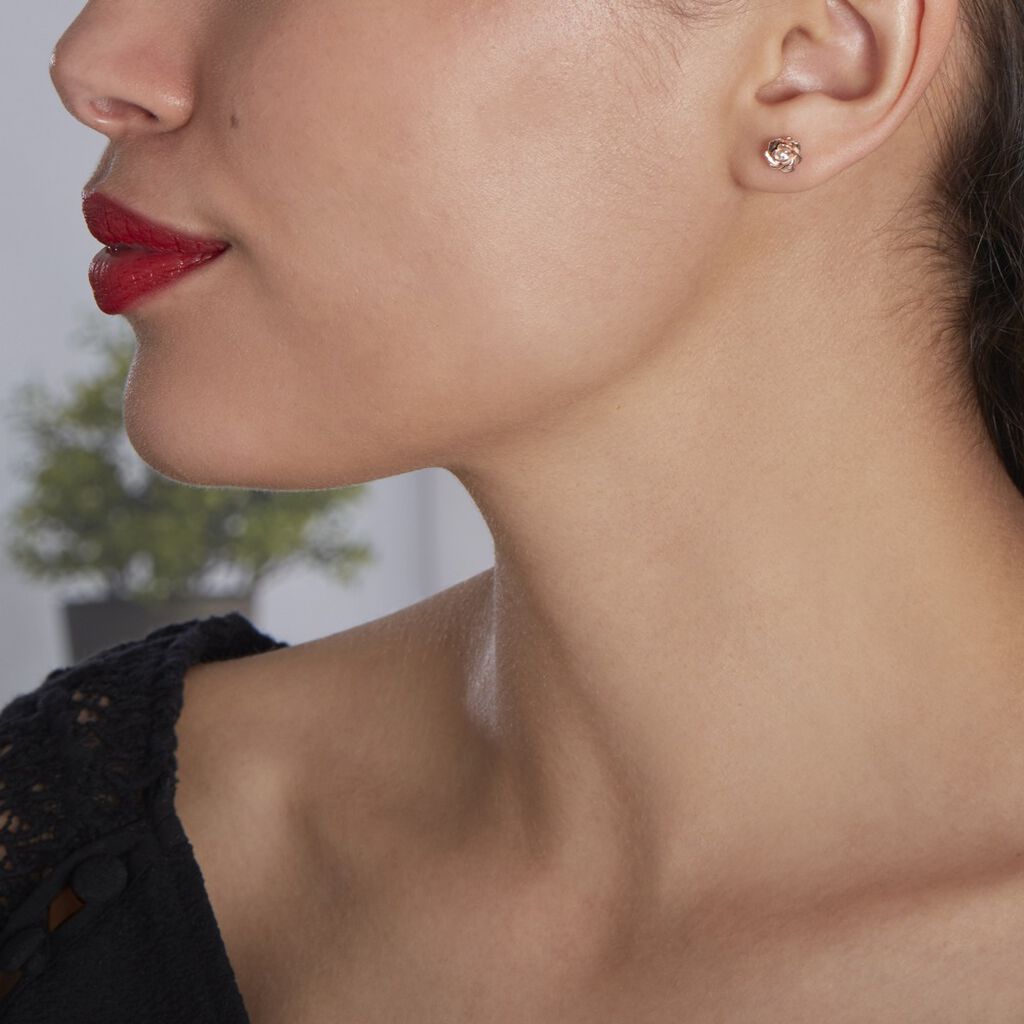 Boucles D'oreilles Puces Jannea Argent Rose Oxyde De Zirconium