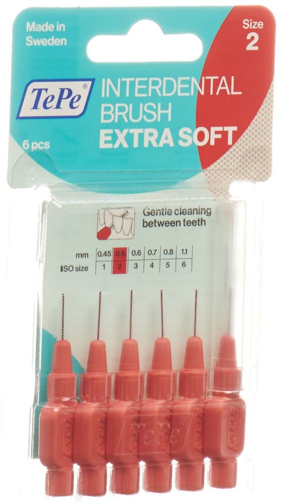 TEPE Interdental Brush<br>6 Stück, Blister, 0.50mm, x-soft rot
