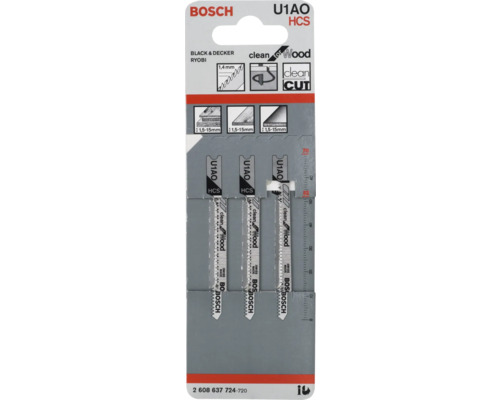 Bosch U 1 AO decoupeerzaagblad, 3-pack
