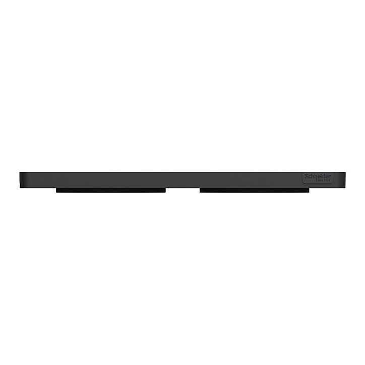Plaque de finition double Schneider Electric Odace Touch bois zebrano liseré gris anthracite