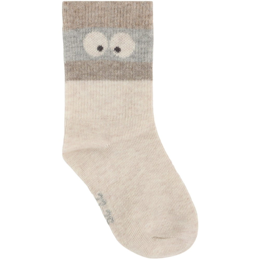 Køb Minymo Light Grey Melange Strømper M/ Pattern 5-Pack