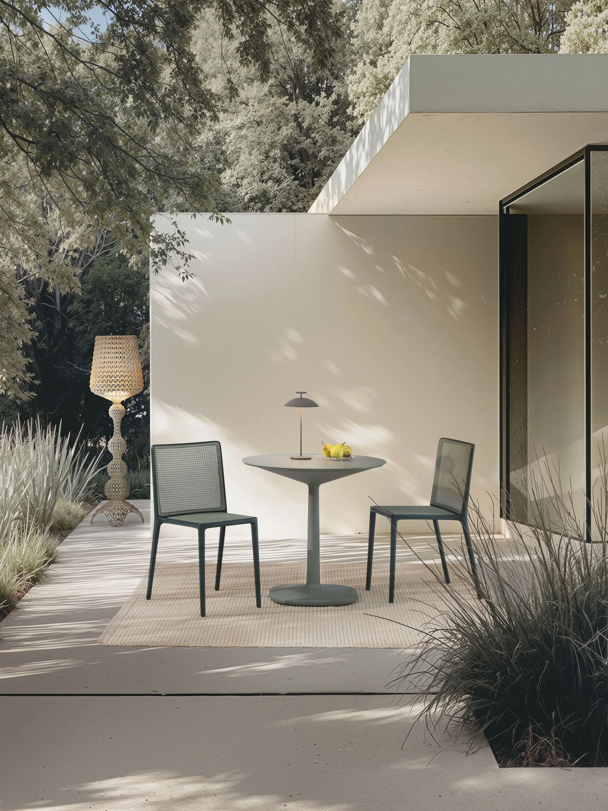 Outdoor LED-vloerlamp Kabuki, dimbaar