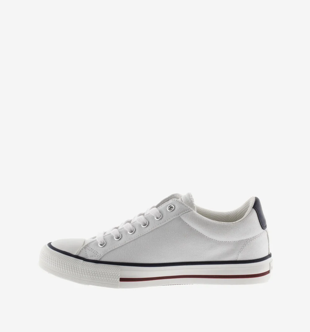 TRIBU TOILE CONTRASTANTE Baskets sport en toile unisexe logo BLANCO