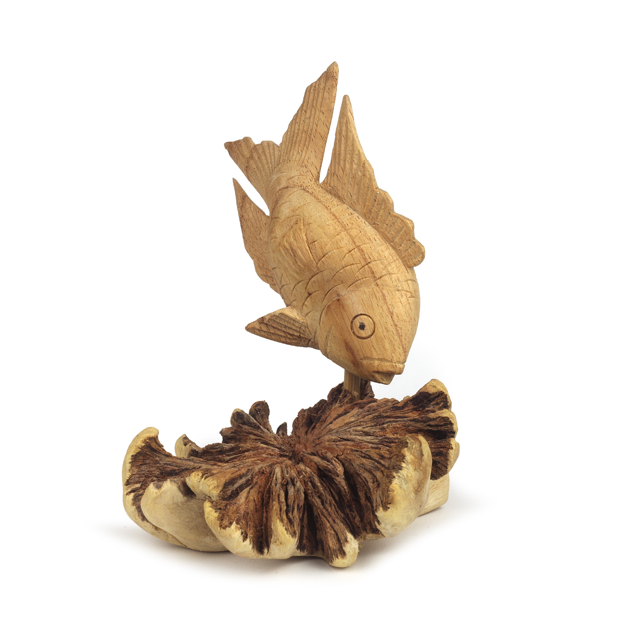 Figur 'Goldfisch' aus Holz, H 15 cm, B 13 cm, T 13 cm von fischer's lagerhaus