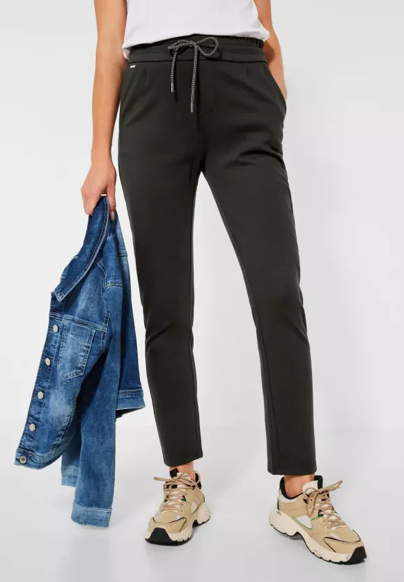 Loose Fit Hose in Unifarbe - bassy olive