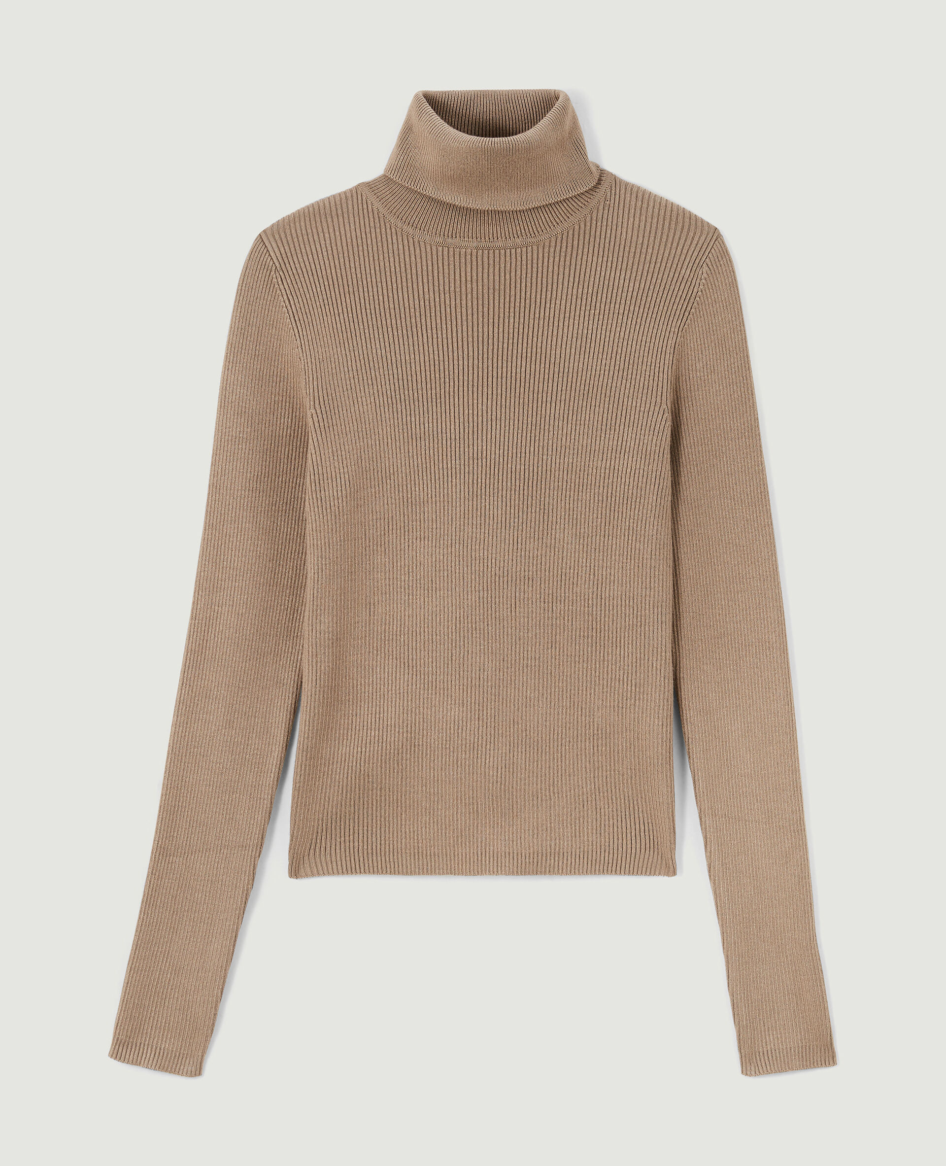 Pull à col roulé court - Taupe