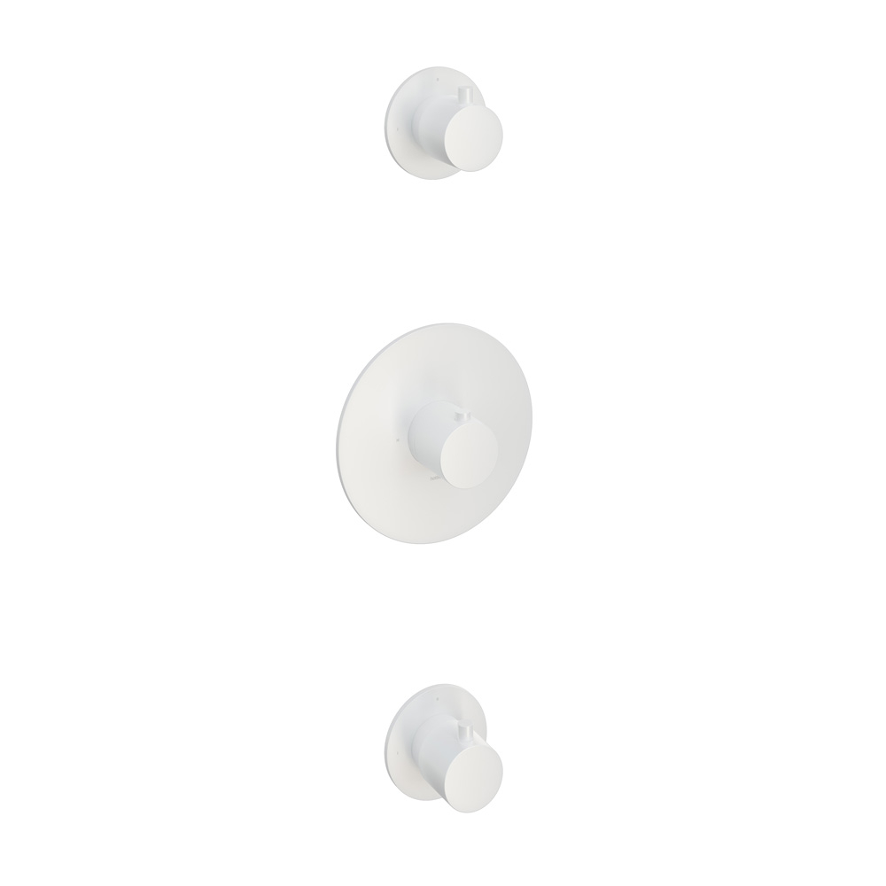 Hotbath Cobber Afbouwdeel Thermostaat met 2 stopkranen Wit Mat CB007
