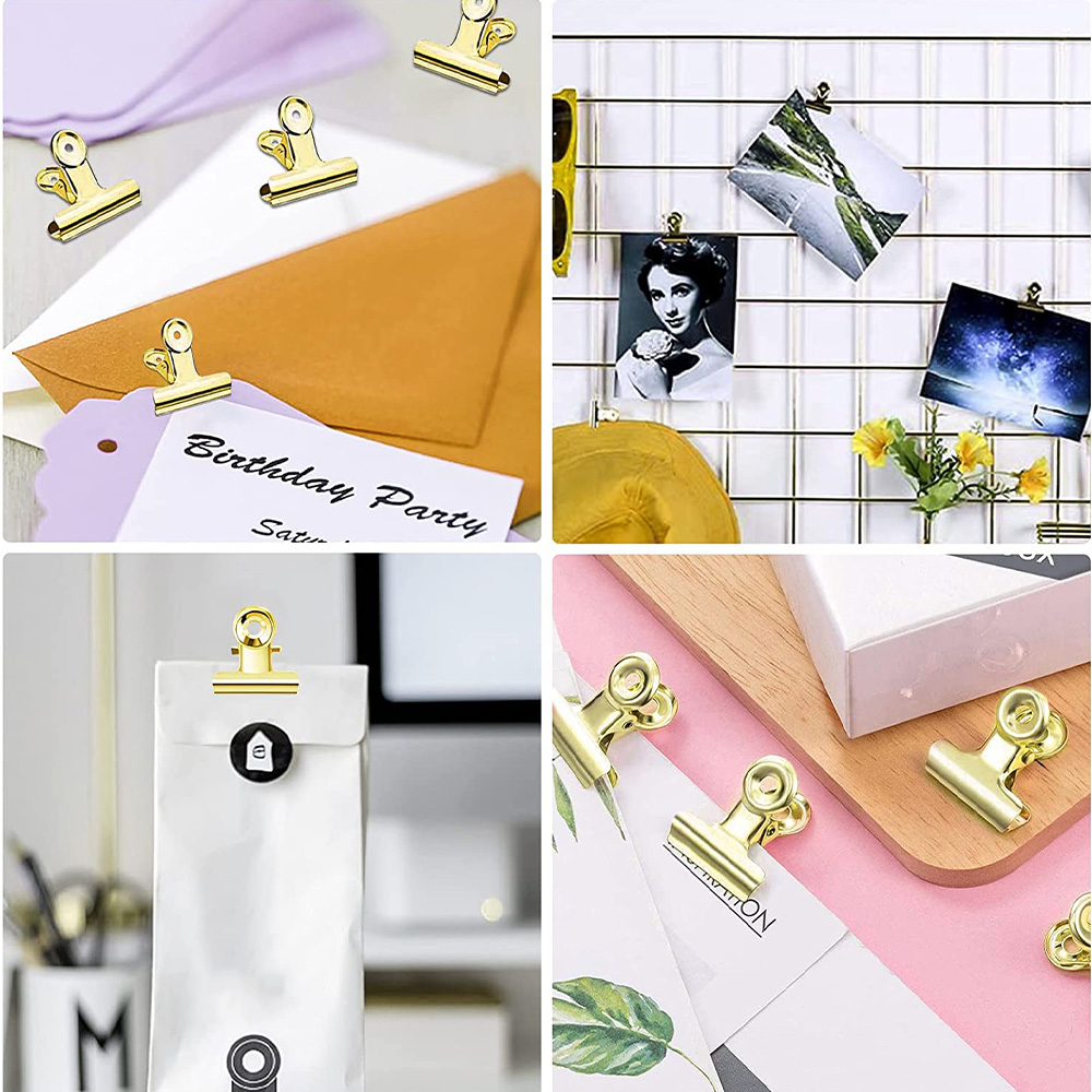 (40er Set) 25mm Graffa Aktenklammer Büro Befestigungsclip - Gold