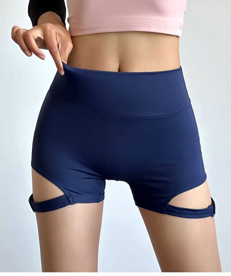 Engiko - Hoge taille effen sportshorts