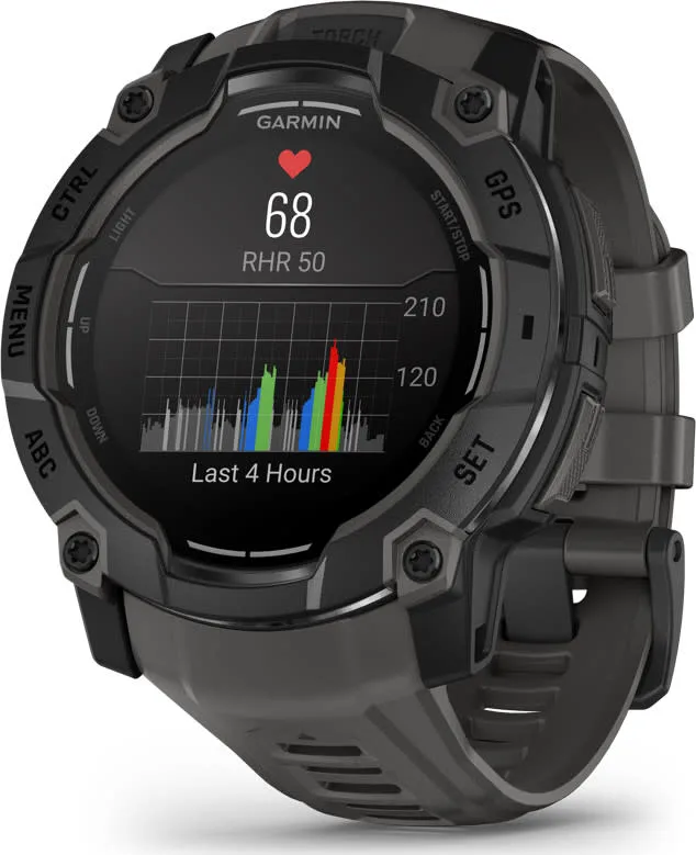 Garmin Instinct 3 AMOLED, 50mm Black Bezel With Charcoal Band