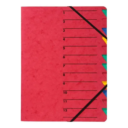 Pagna 6396199 Ordnungsmappe Easy 1-12, rot, 12 tlg.