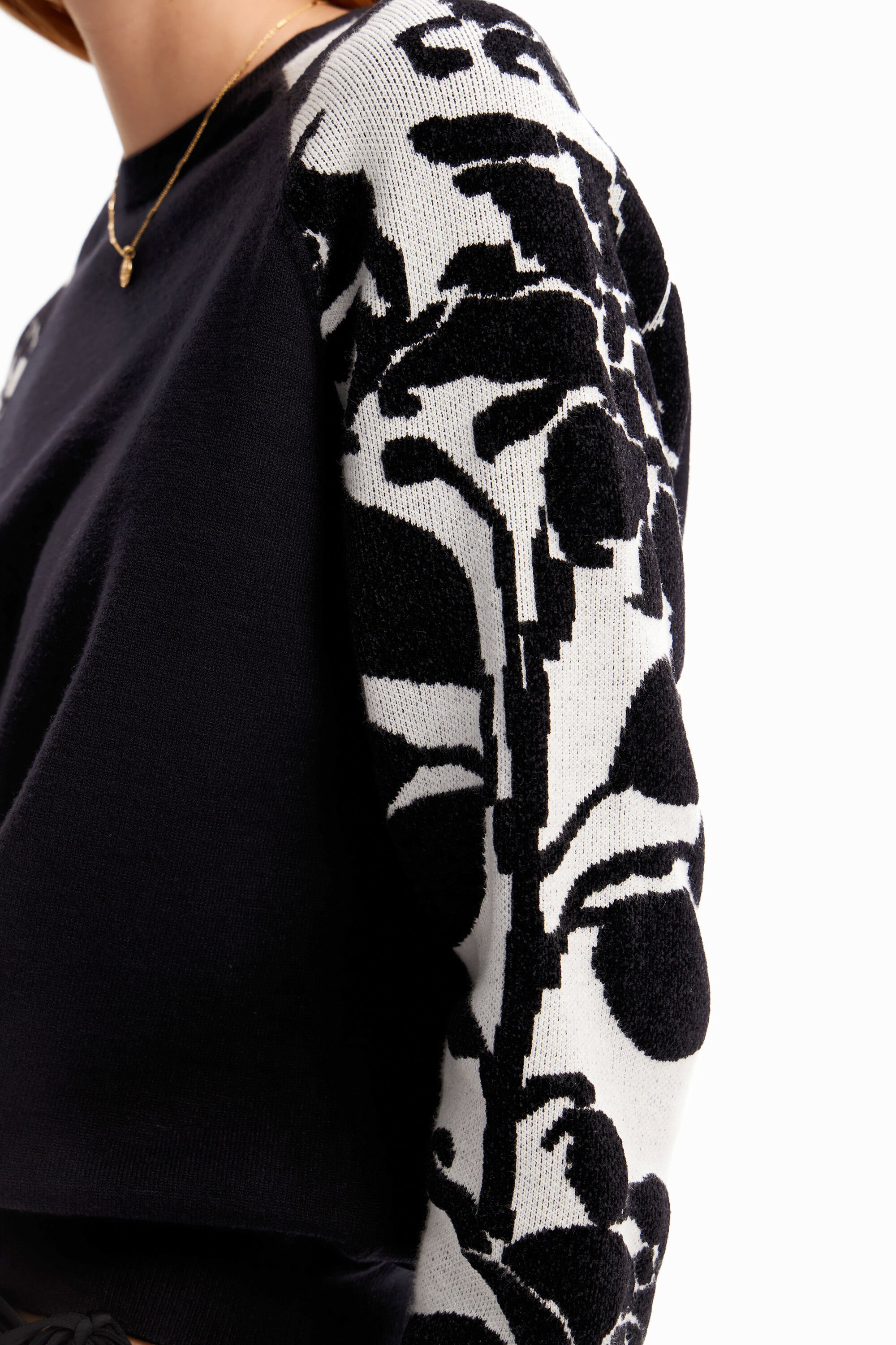 Pull combiné fleurs