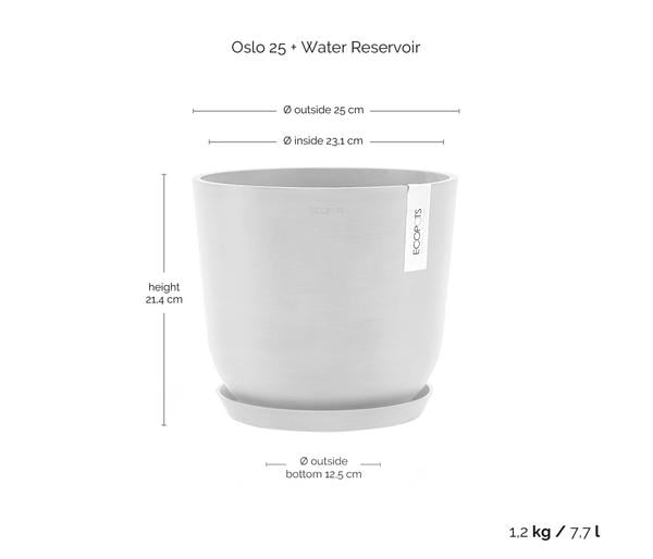 Ecopots Kunststoff-Topf Oslo mit Wassersystem,