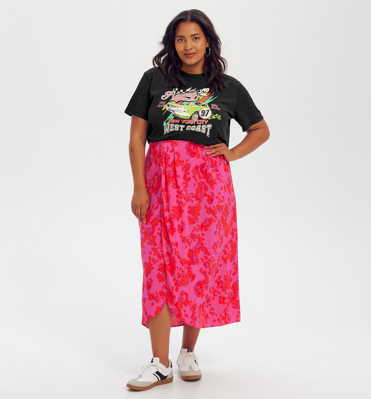 T-shirt à motif placé Femme - Imprimé noir