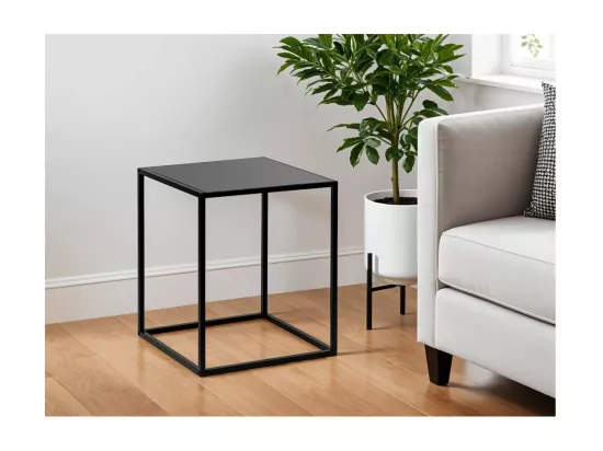Table d'appoint FILAR carré en métal - 45x45 cm - Noir