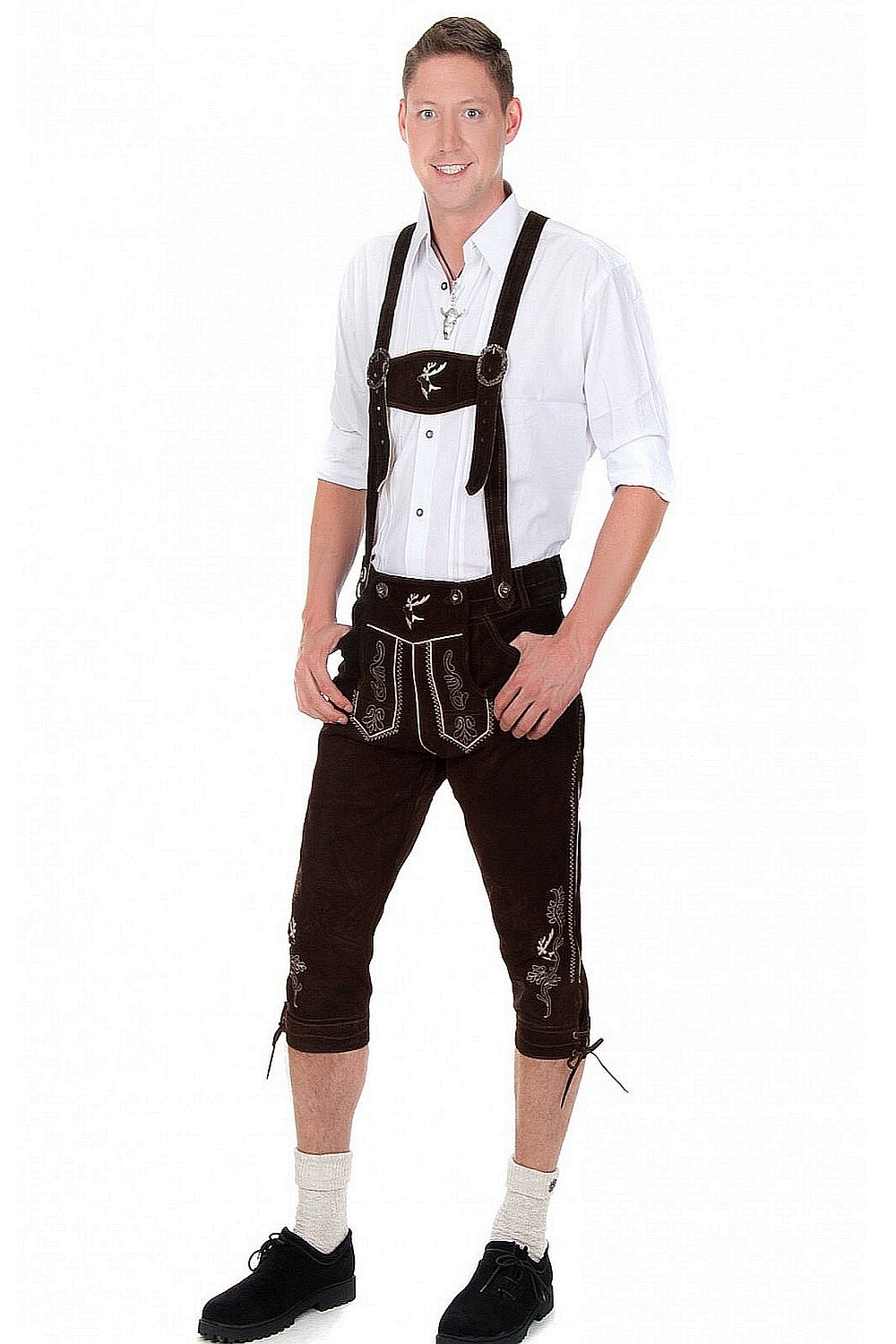 Trachtenlederhose Kniebundhose Hirsch