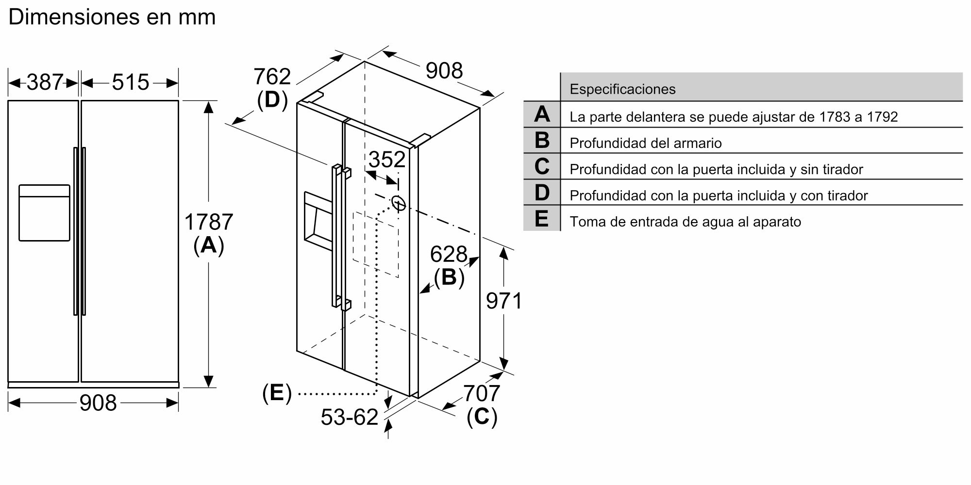 PRODUTO RECONDICIONADO # Refrigerador Americano Série 6 178,7 x 90,8 cm Aço inoxidável resistente a impressões digitais KAG93AIEP-B