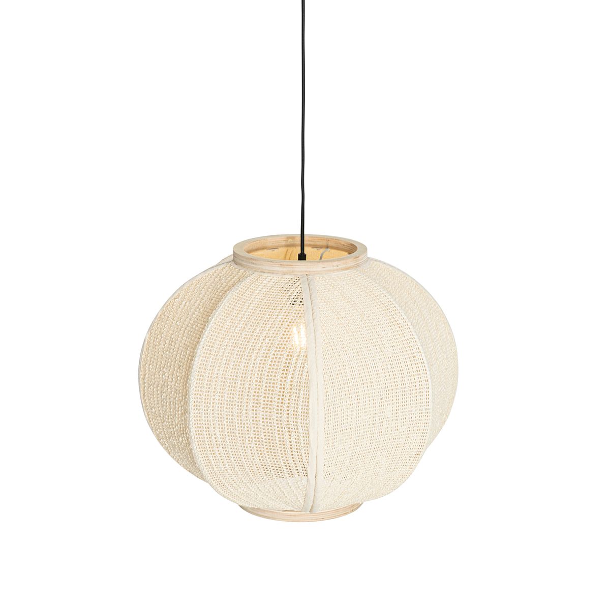 Oosterse hanglamp naturel stof 48 cm - Rob