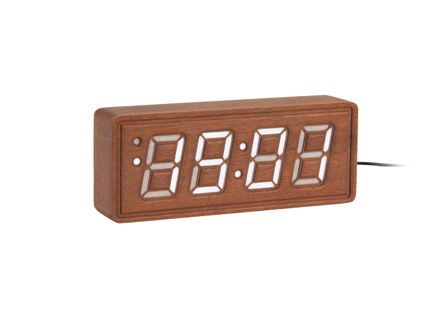 Wekker Solid Wood Engraved - Donker hout