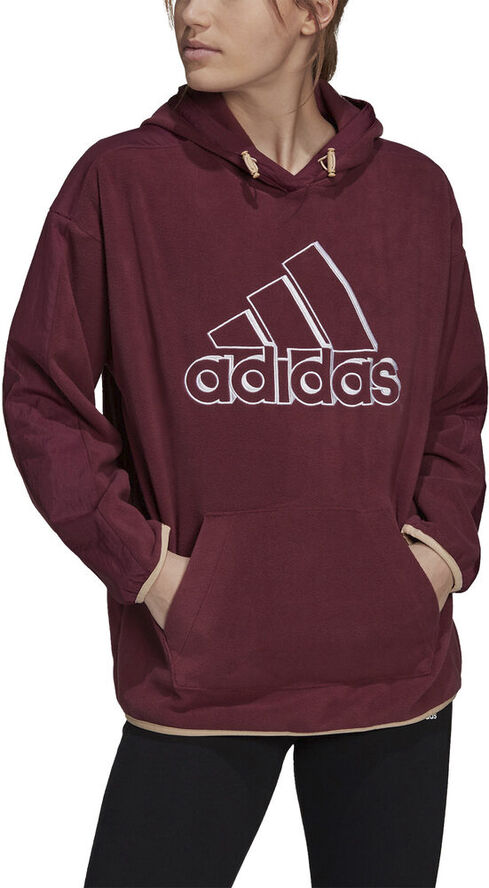 adidas Brand Love Giant Logo Polar Fleece hættetrøje Rød
