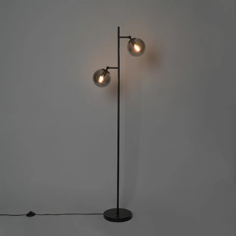 Qazqa vloerlampen pallon zilverkleurig e14