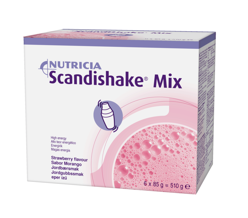 Scandishake Mix næringstilskudd jordbær 6x85 g