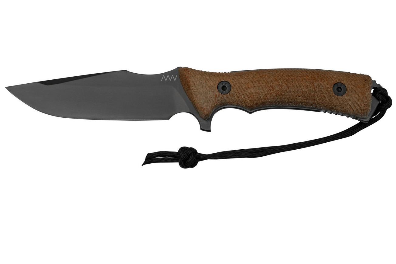 ANV Knives M311 SPELTER DLC Elmax, Coyote Micarta Handle, Black Kydex Sheath, survivalmes