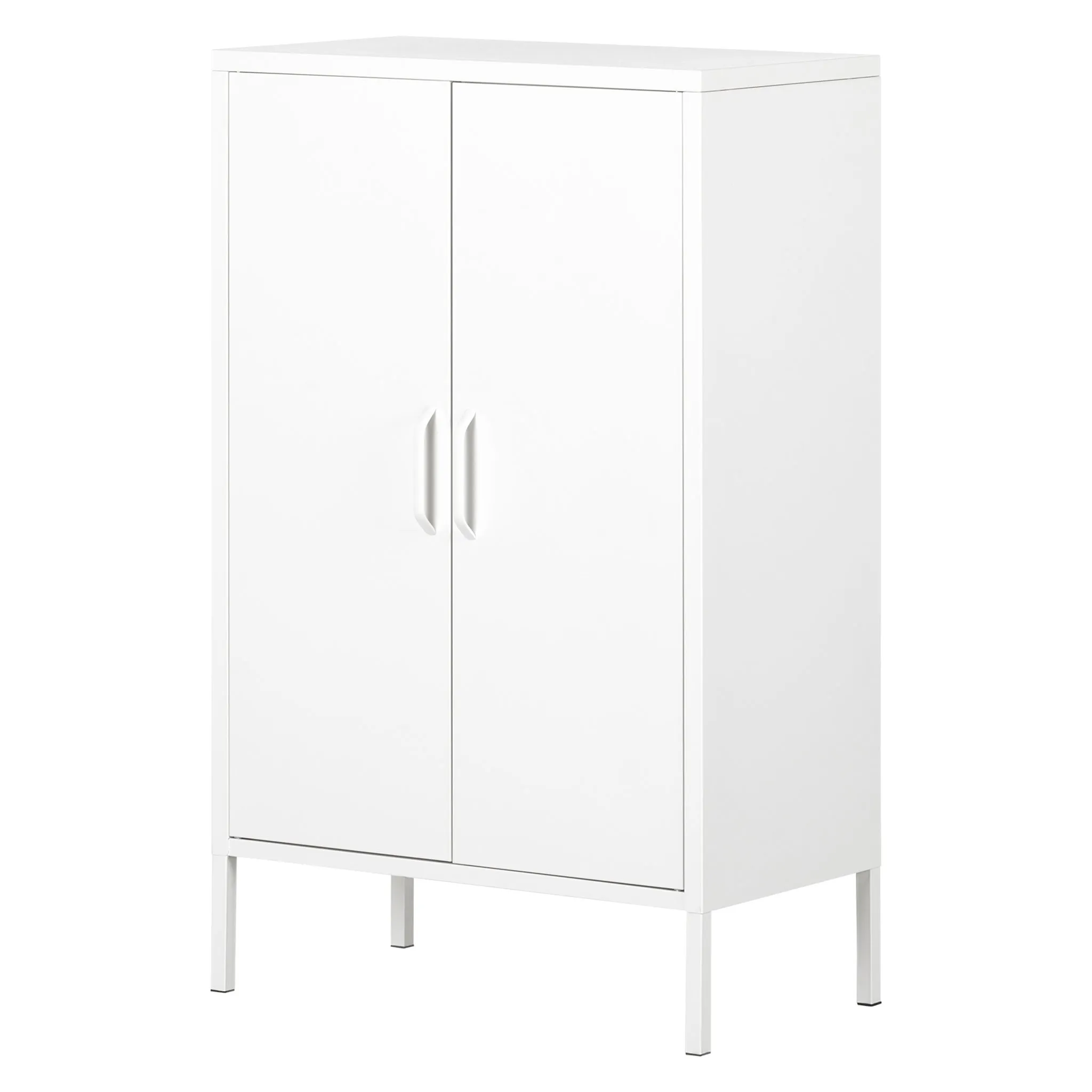 South Shore Meuble de Rangement avec 2 Portes en Métal Crea - Blanc