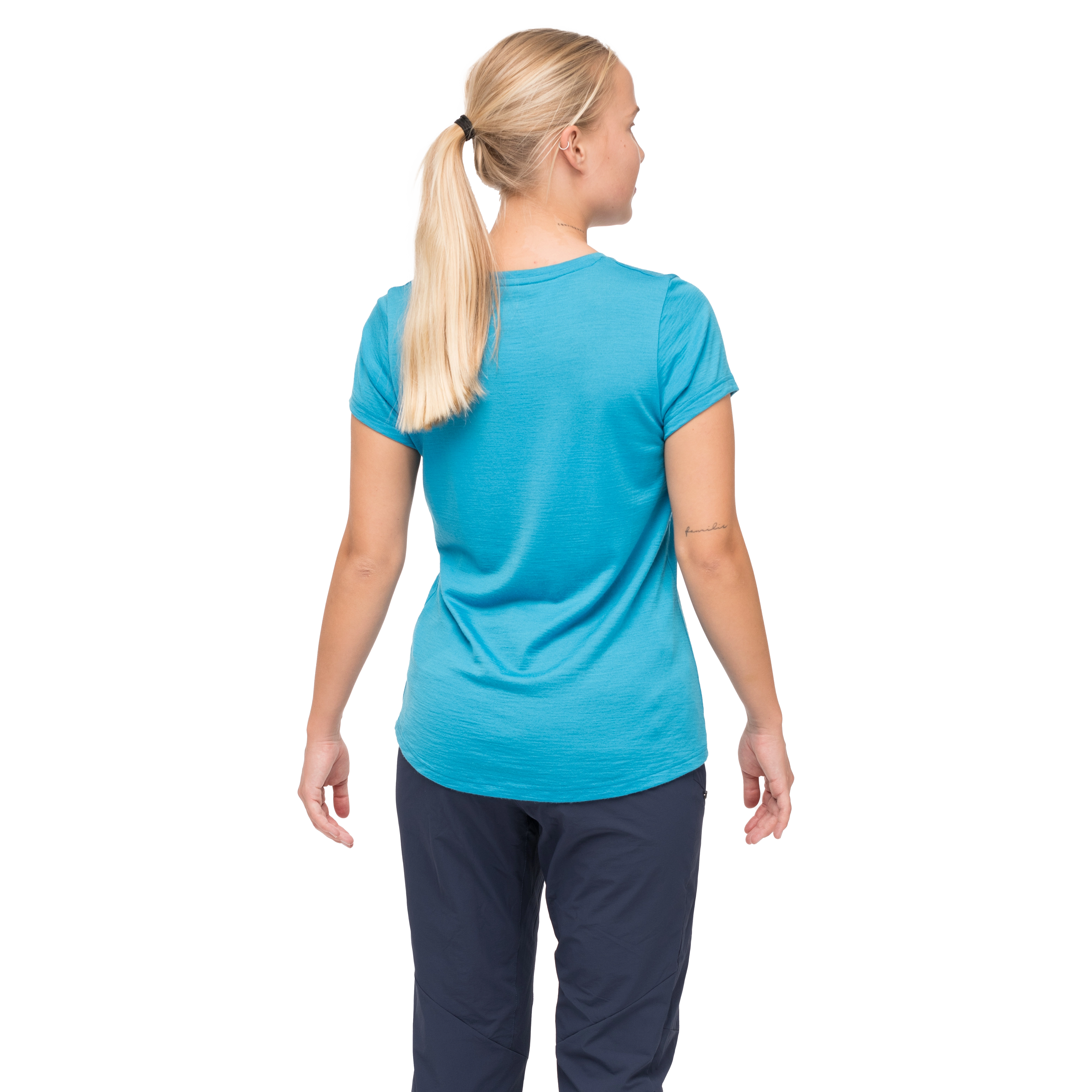 Rabot Mount Wool Tee Women Aqua Lagoon