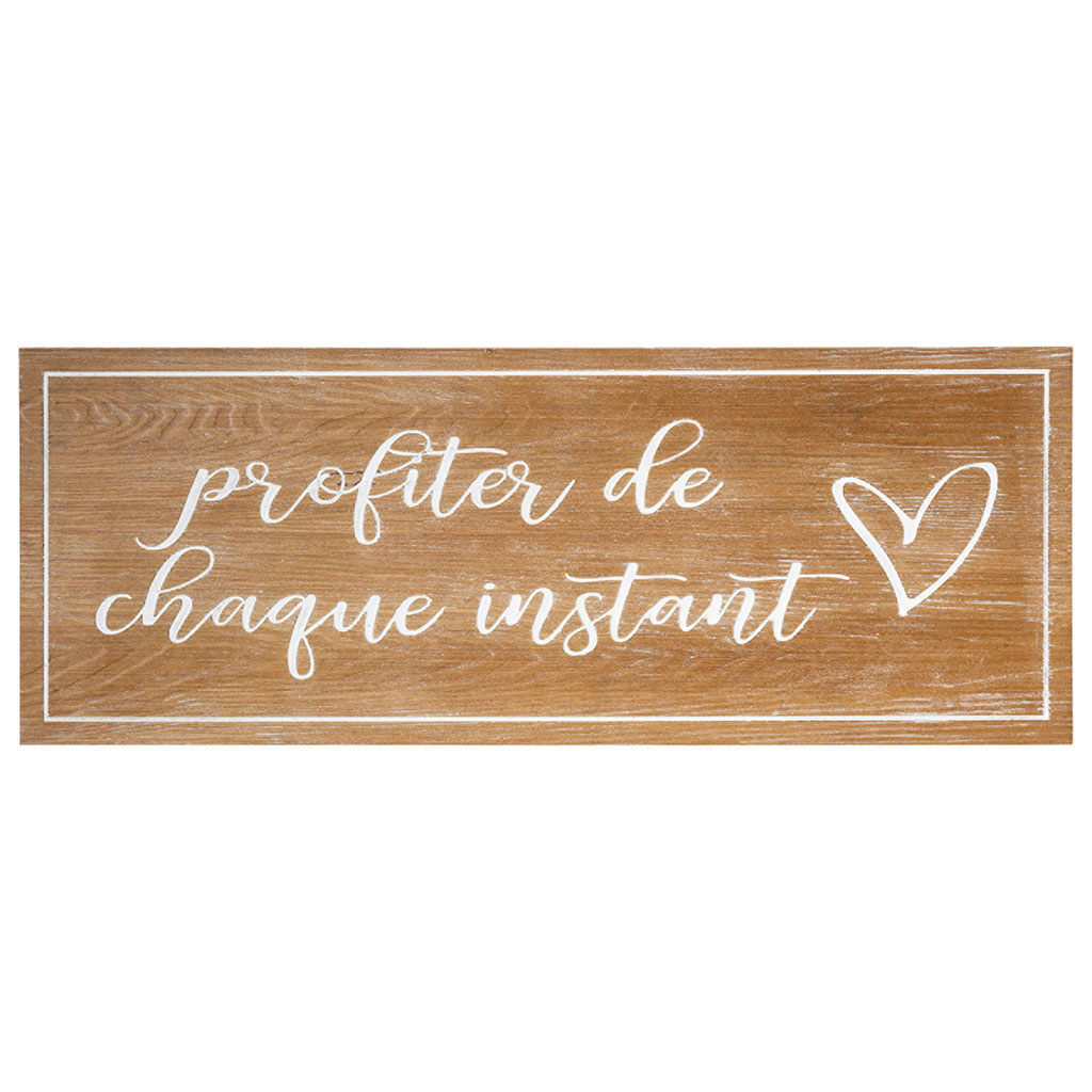 Décoration murale bois avec citation 80x30cm