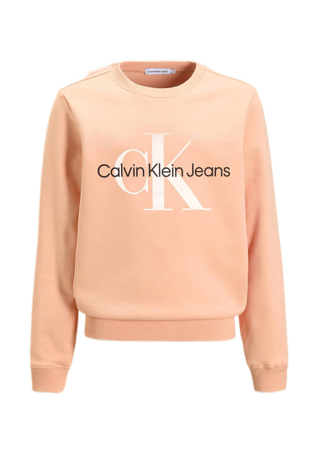 Calvin Klein sweater Terry met logo lichtroze